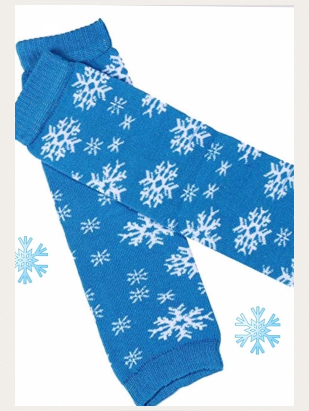 NWT HP Girls Warm Blue Snowflake  Leg Warmers